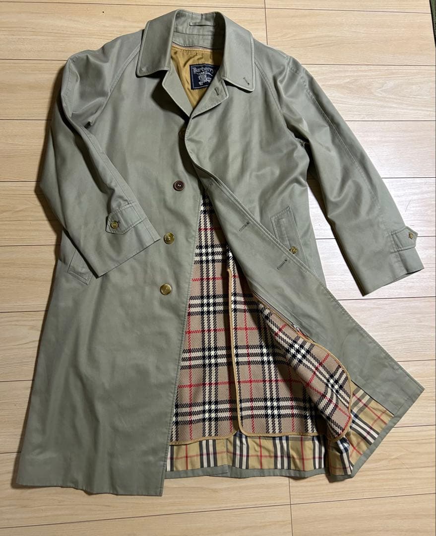 バーバリーズ ステンカラーコート 比翼 ライナー ノバチェック XＬ　ロング BURBERRY BLACK LABEL（バーバリーブラックレーベル） ノバチェック