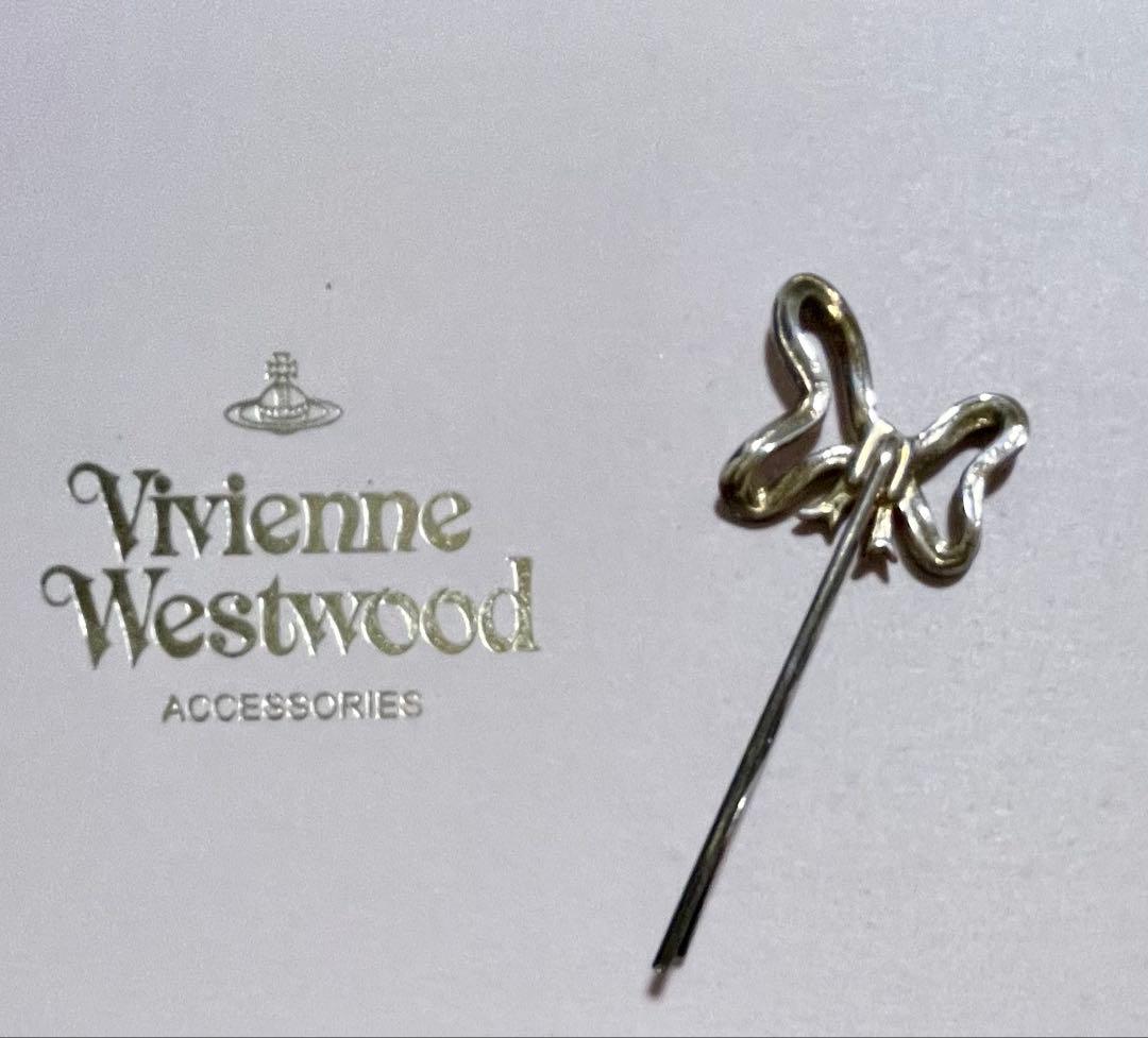 値下げ《レア・未使用美品》⭐︎ヴィヴィアンウエストウッド⭐︎リボンヘアピン　シルバー