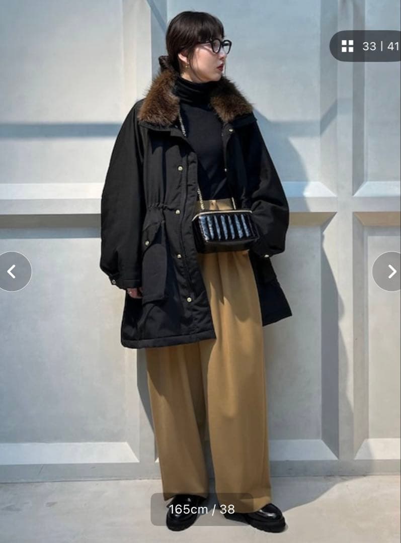 Curensology フェイクファーエリツキスウェーディッシュモッズコート