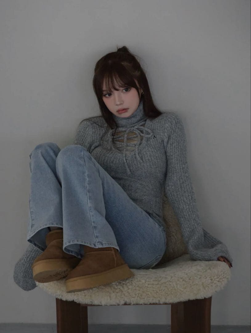 パンツ Navi flare denim andmary ANDMARY】Navi flare denim