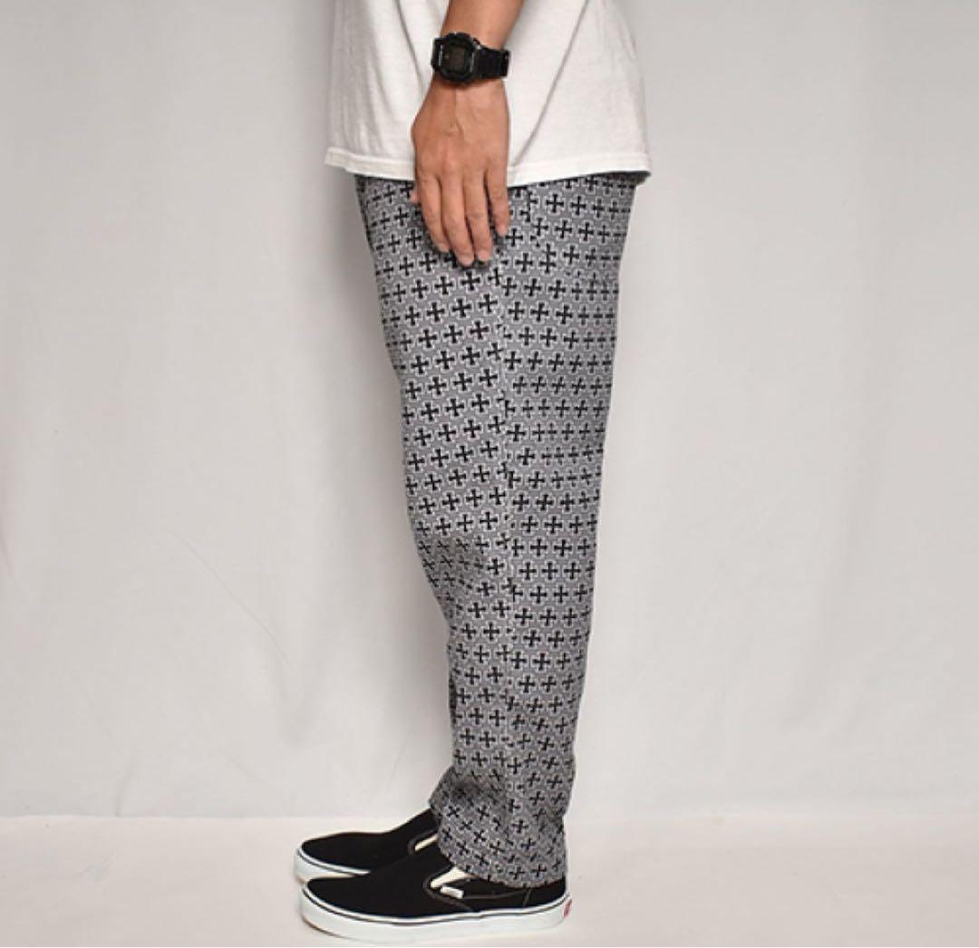 レア】us アス 三軒茶屋 イージーパンツ アイアンクロス グレー 総柄