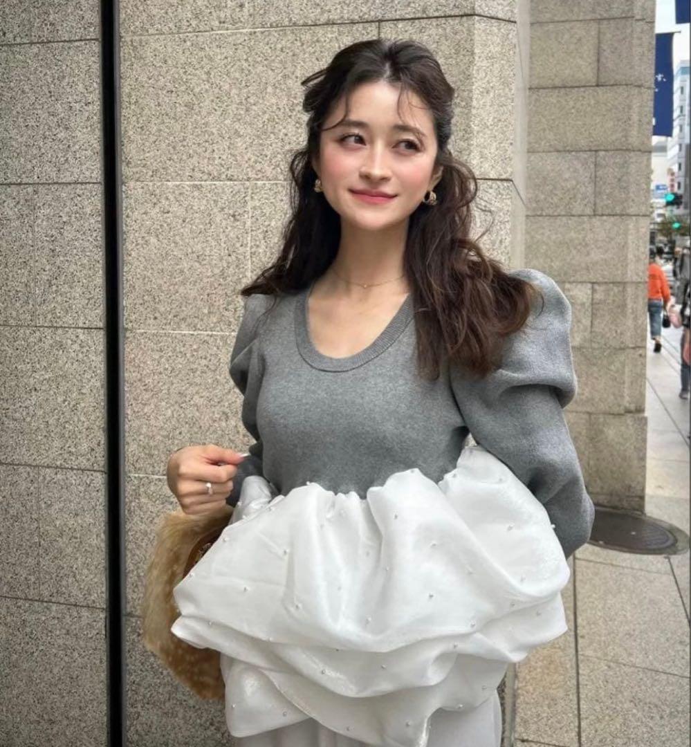 BIBIY AMELIE PEPURAMU KNIT グレー - メルカリ