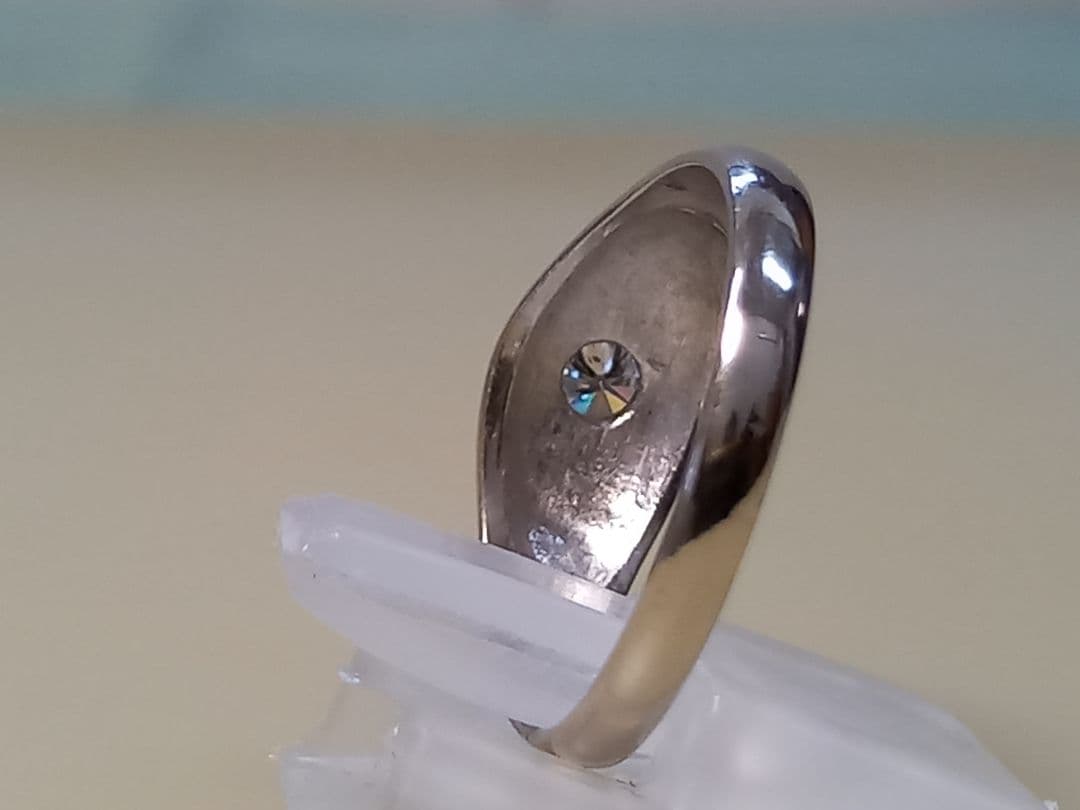 指輪　Pt900　月型甲丸　ダイヤ　0.17ct　リング　プラチナ　男女兼用