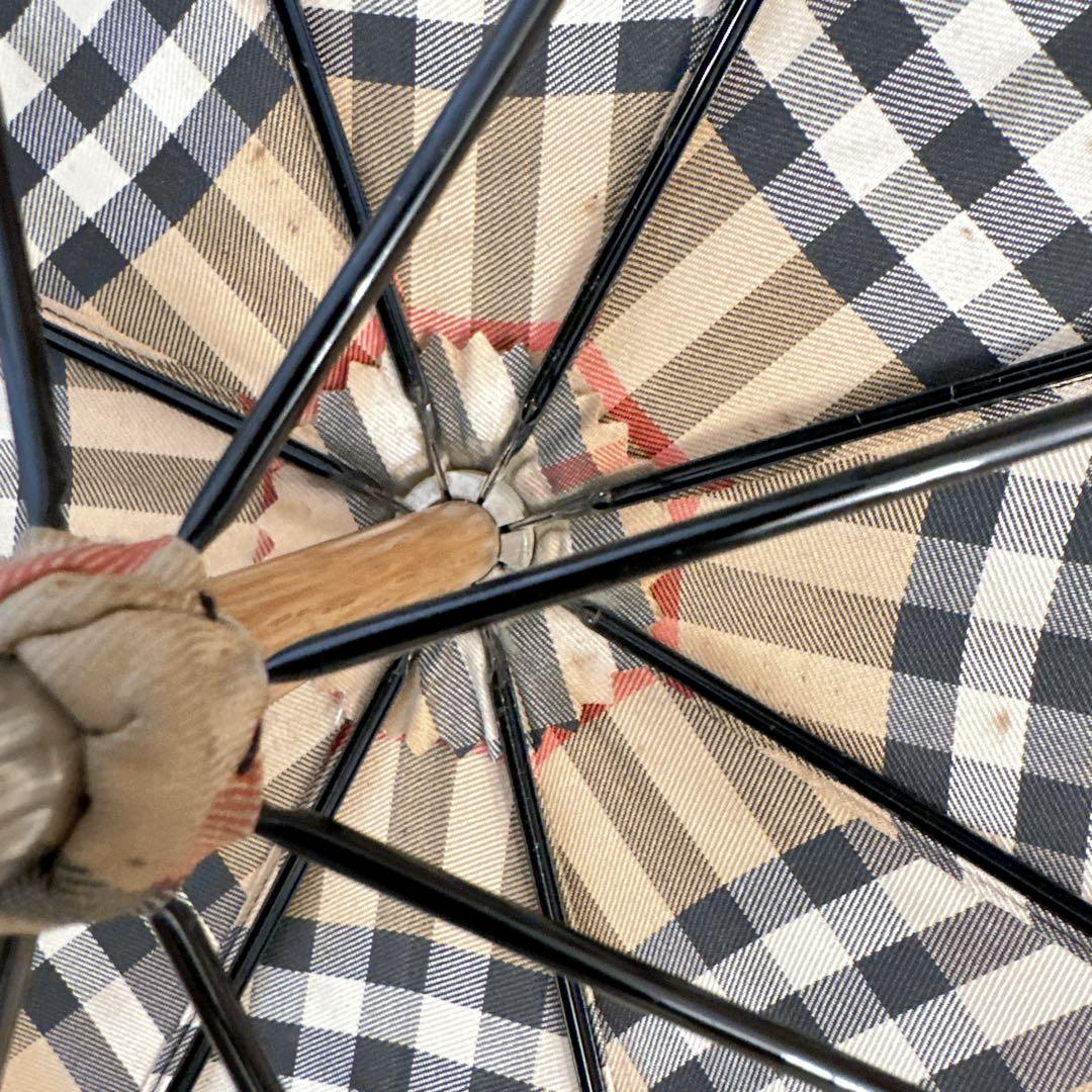 Burberrys ノバチェック 長傘 木製ハンドル ヴィンテージ 雨傘 - メルカリ