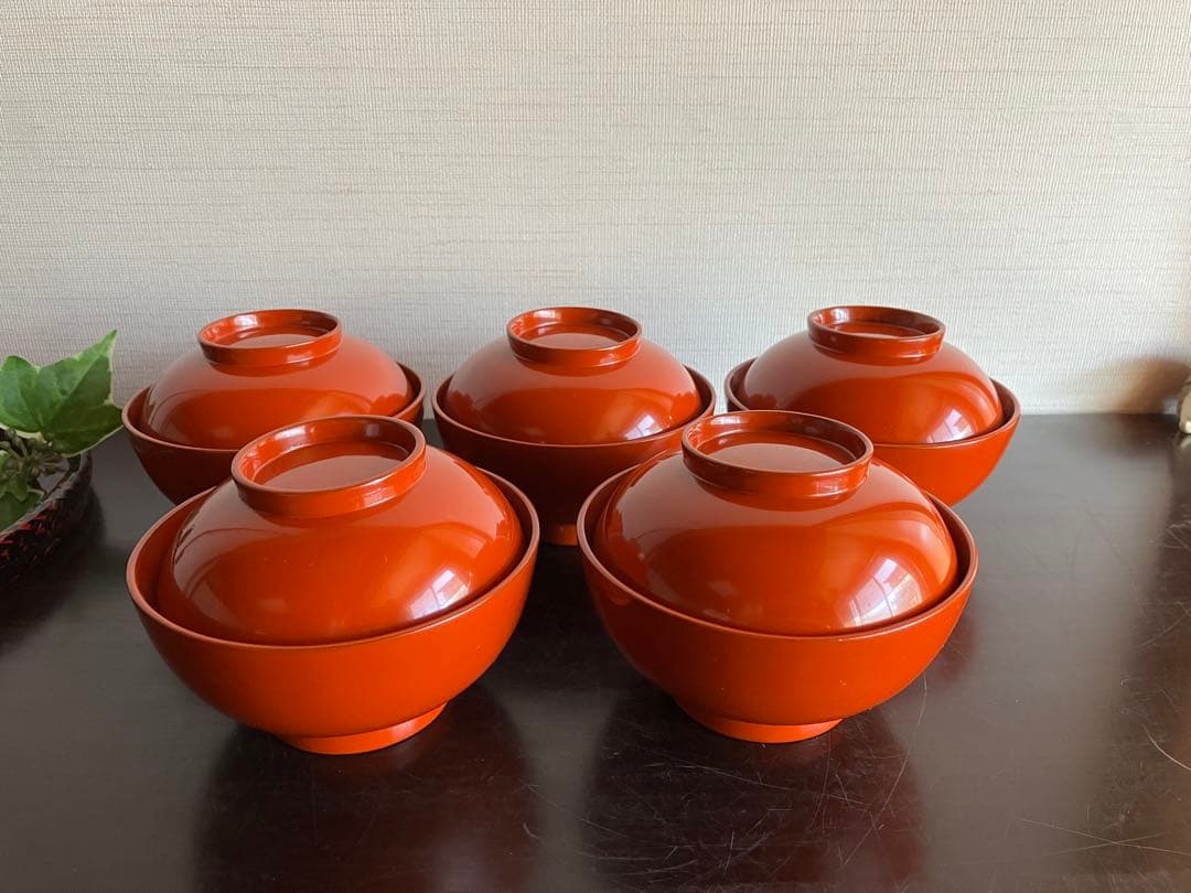 輪島塗 蓋付椀 お椀 5客 木製漆器 - メルカリ