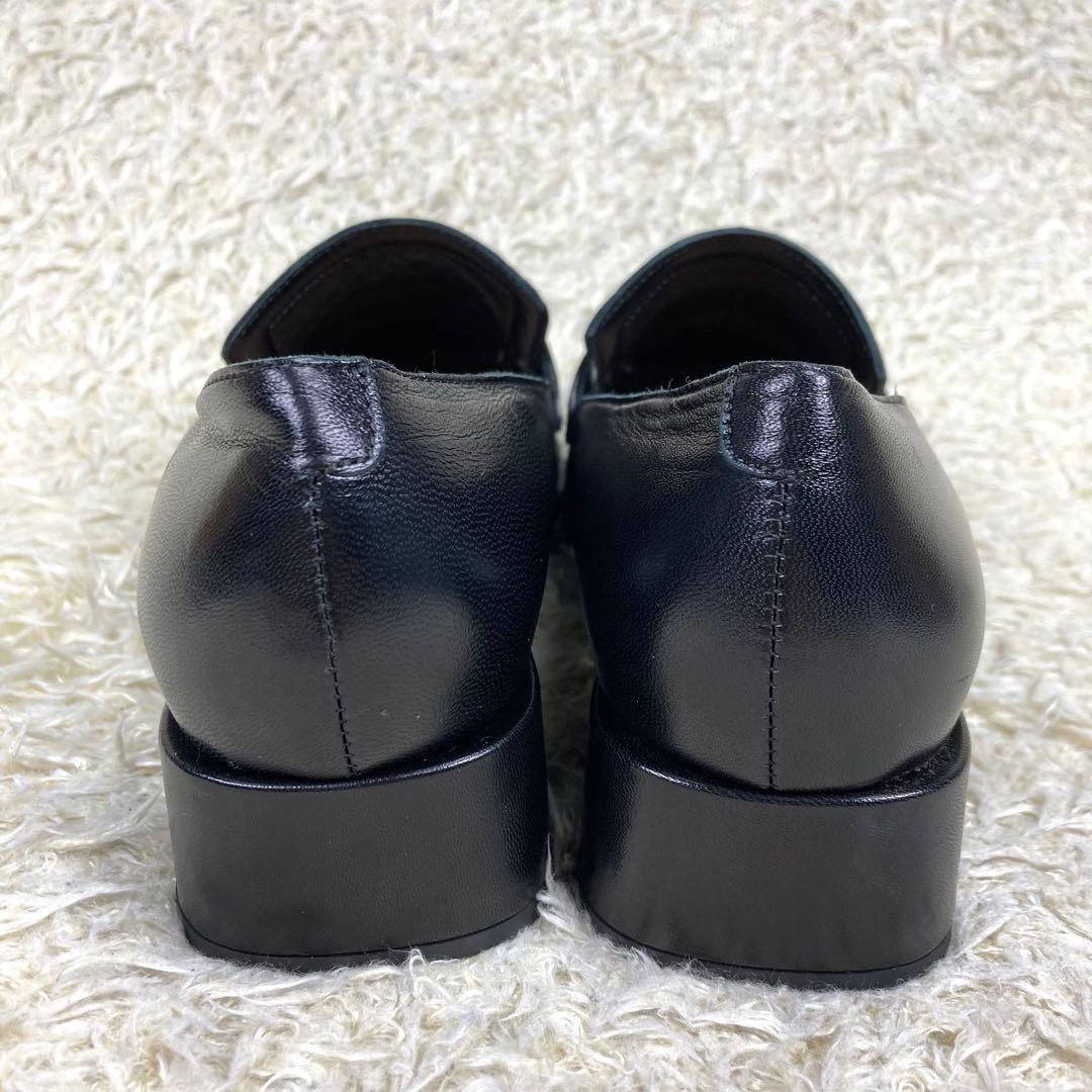 未使用級』ファビオルスコーニ ローファー スクエアトゥ ブラック