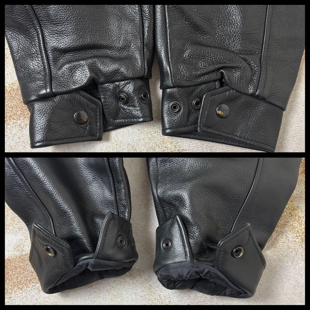 Sustainable fashion様専用】カナダ製レザースタジャン 黒XL