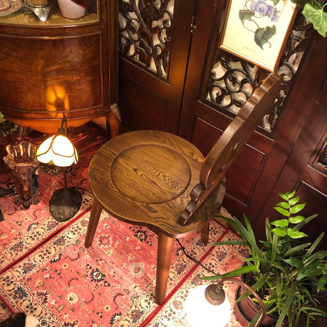 ローズ様専用2脚 ブリティッシュアンティークST ハートくり抜き 板座