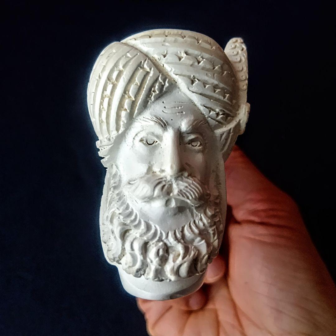 パイプの女王◇メシャムパイプ◇ヴィンテージ◇海泡石◇人面彫り