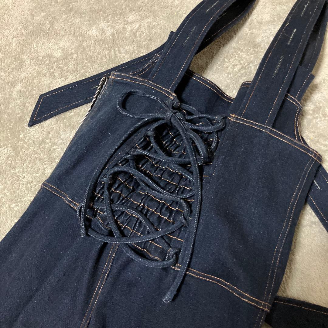 PAMEO POSE オールインワン L インディゴ つなぎ オーバーオール