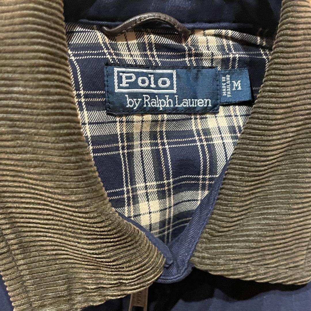 極上✨90s ラルフローレン スイングトップ 襟コーデュロイ ネイビー