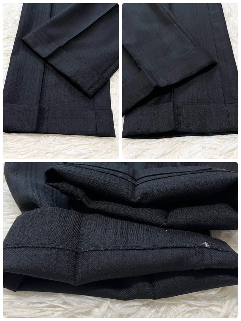 美品✨BURBERRYBLACK LABEL スーツ チェック メリノウール 黒 - メルカリ