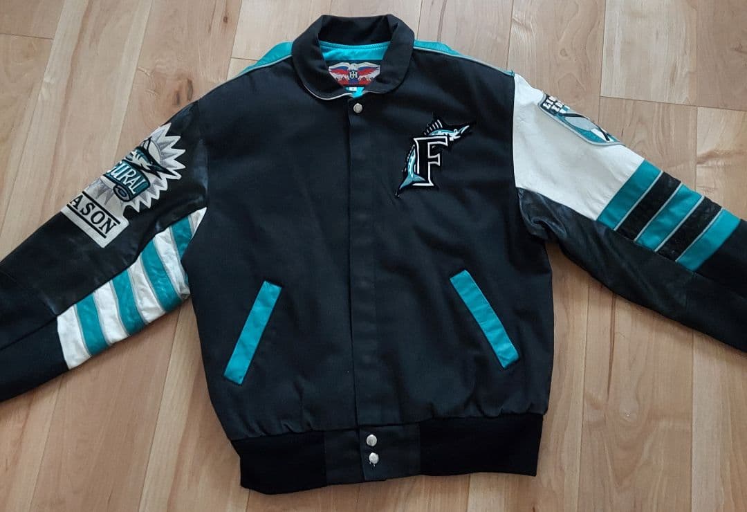 JHdesign 】MLB マーリンズ スタジャン 袖レザー Lサイズ - メルカリ
