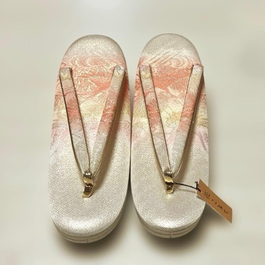 《未使用・木箱付き》佐賀錦　草履バッグセット　花こまち