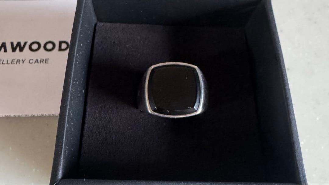 アクセサリー TOMWOOD Cushion Black Onyx Ring 58 Cushion Black Onyx - Tom Wood Project Official Online Store