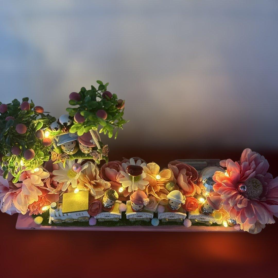 どんぐりアート♡ Xmasタペストリー＆White train ピンキーオブジェ