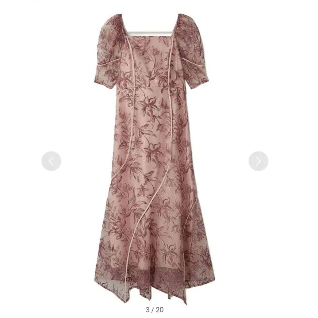 カーブパネルエンブロイダリードレス ピンク - メルカリ