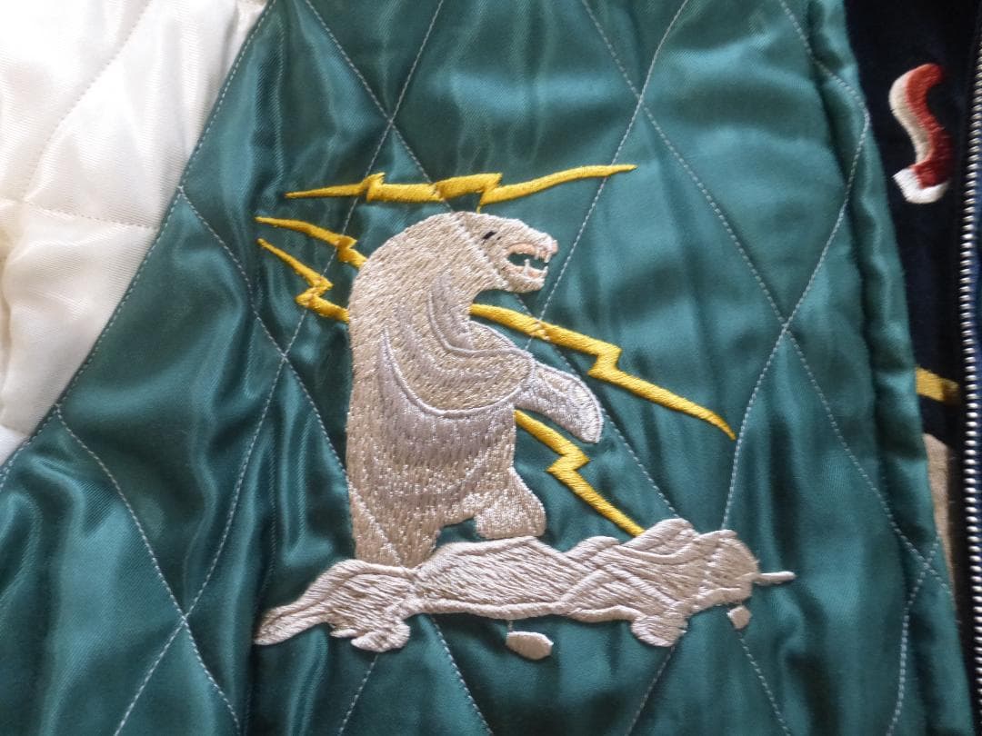 ☆テーラー東洋◆スカジャン《 ポーラーベア × アラスカマップ 》別珍XL☆