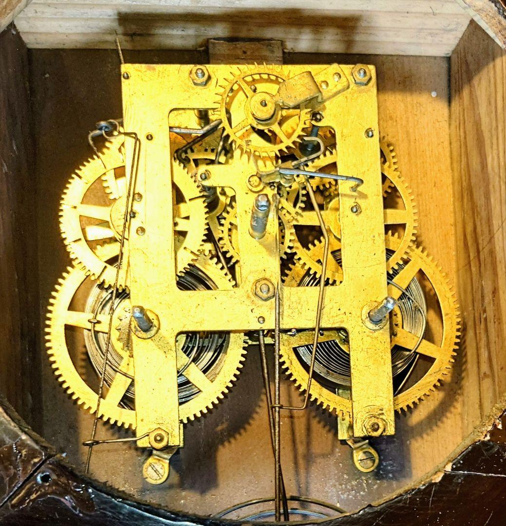 完動・美品〉精工舎 真鍮被せ 四ツ丸達磨ゼンマイ振り子時計