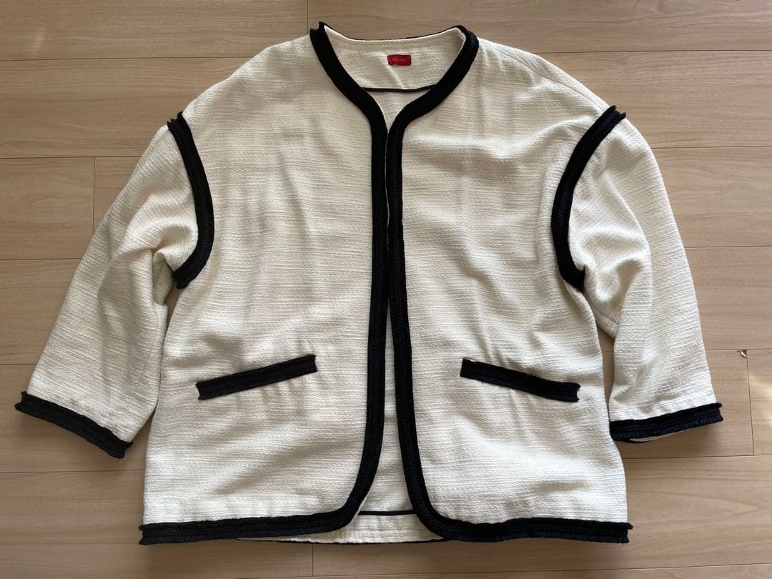 DES PRES コットンナイロンツイード ノーカラーショートコート - メルカリ