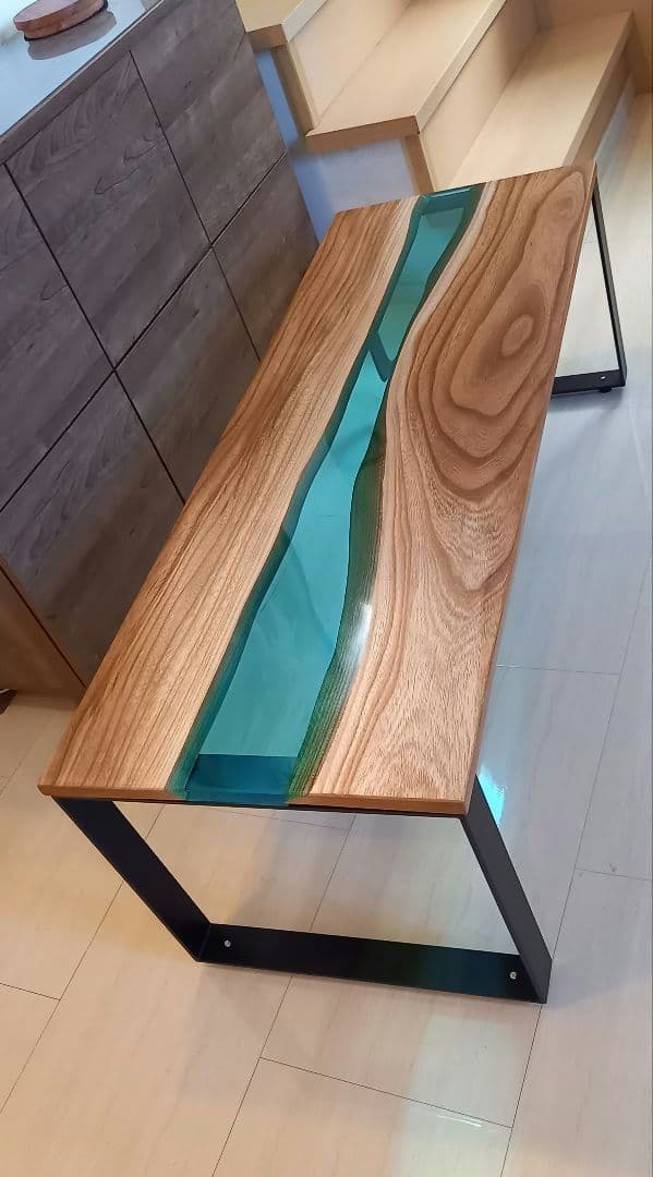 リバーテーブル　レジンテーブル　ローテーブル　センターテーブル　コーヒーテーブル 楽天市場】【レジンテーブル】 サイドローテーブル 60cm×45cm×H30