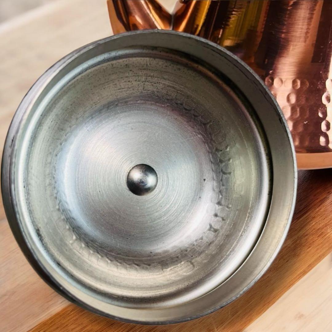 未使用品 島本製作所 鎚目仕上げ 純銅製 ベルケトル 薬缶 レトロ 1.6ℓ