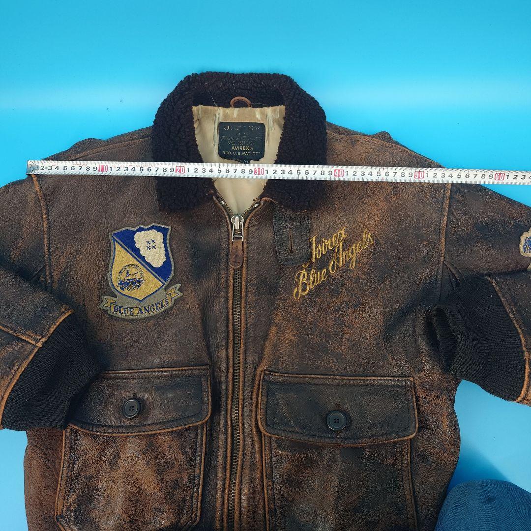 AVIREX□G1 レザー フライトジャケット ブルーエンジェルス - メルカリ
