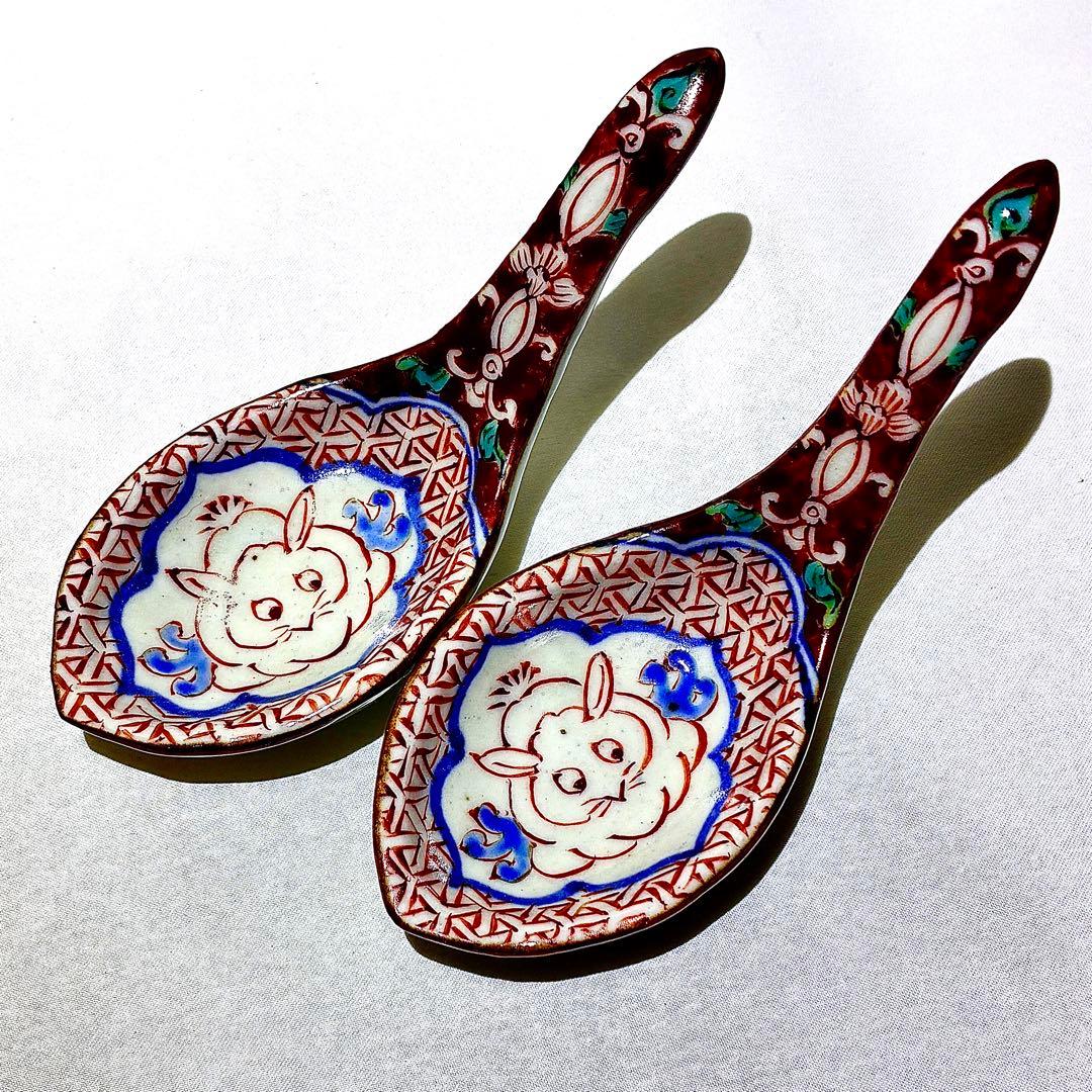 新品未使用　松浦コータロー　うさぎ ウサギ レンゲ　2点セット