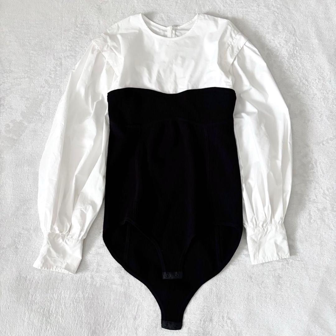 ETRE TOKYO ニットビスチェボリュームスリーブブラウス ホワイト