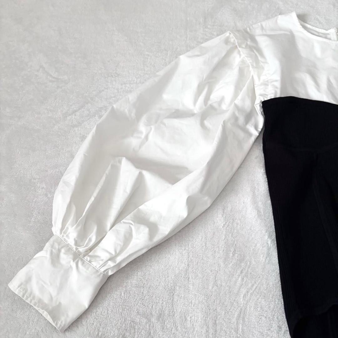 ETRE TOKYO ニットビスチェボリュームスリーブブラウス ホワイト