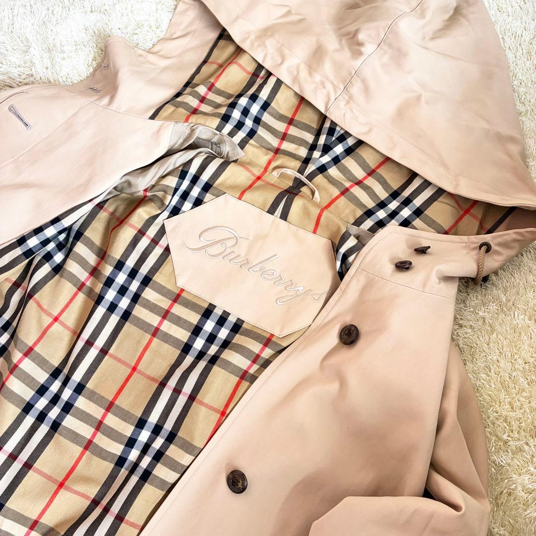 バーバリーズ ステンカラーコート フード付き ベージュ 9AR ノバ