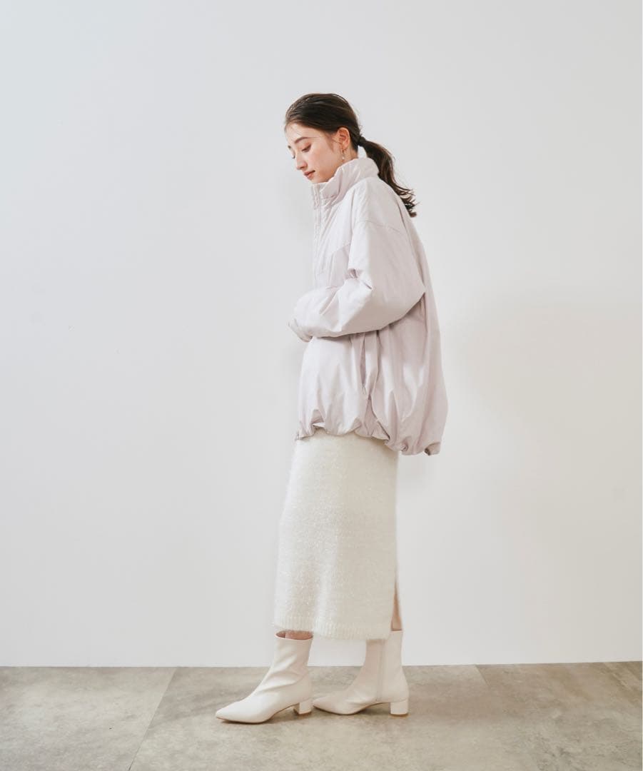 Stola.プリマロフト＆パーテックス マフラー付きコート グレージュ完売