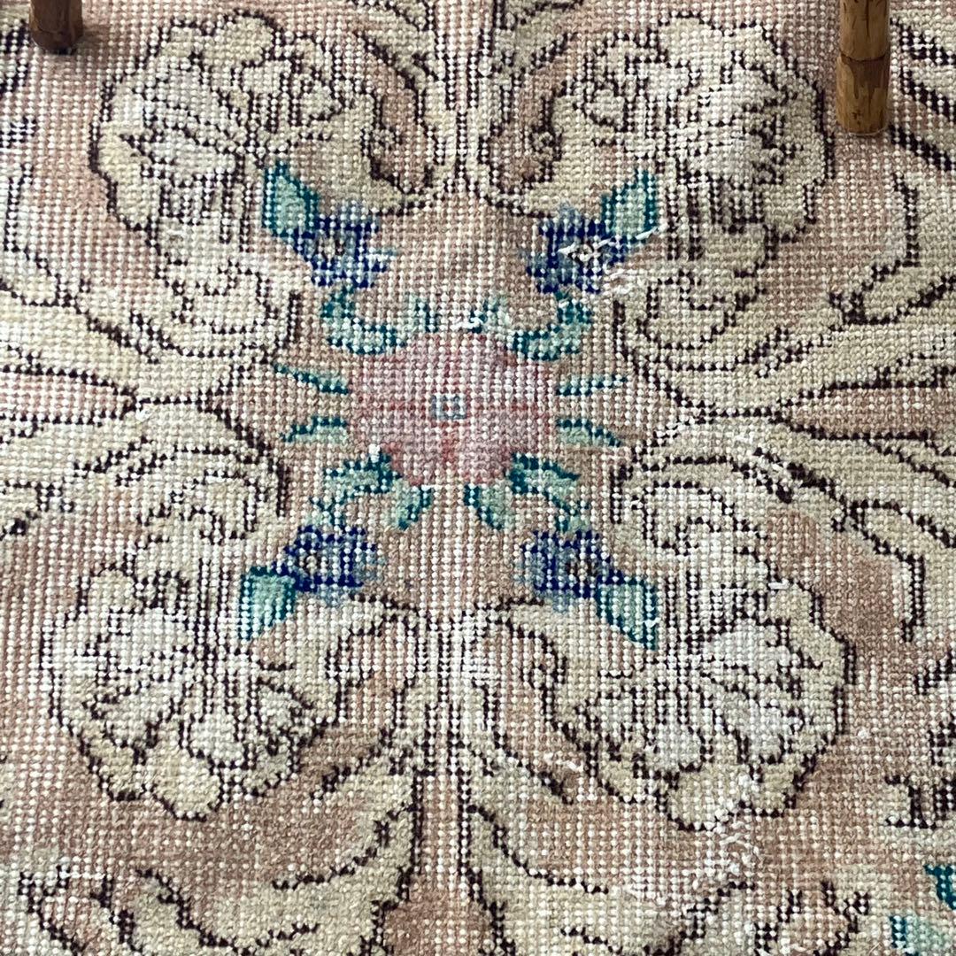 ミルキーピンク✳︎73×74グリーン フラワー ラウンド トルコ