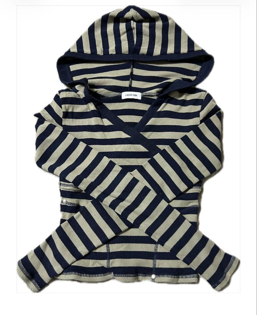 LAGUAGEM FRONT CROSS BORDER フーディ Navy - メルカリ