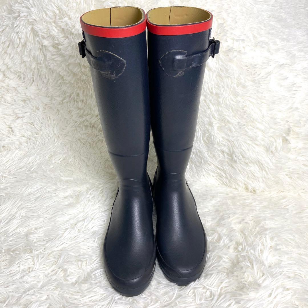 即日発送 エーグル レインブーツ シャンタベル 22.5cm 紺×赤 フランス