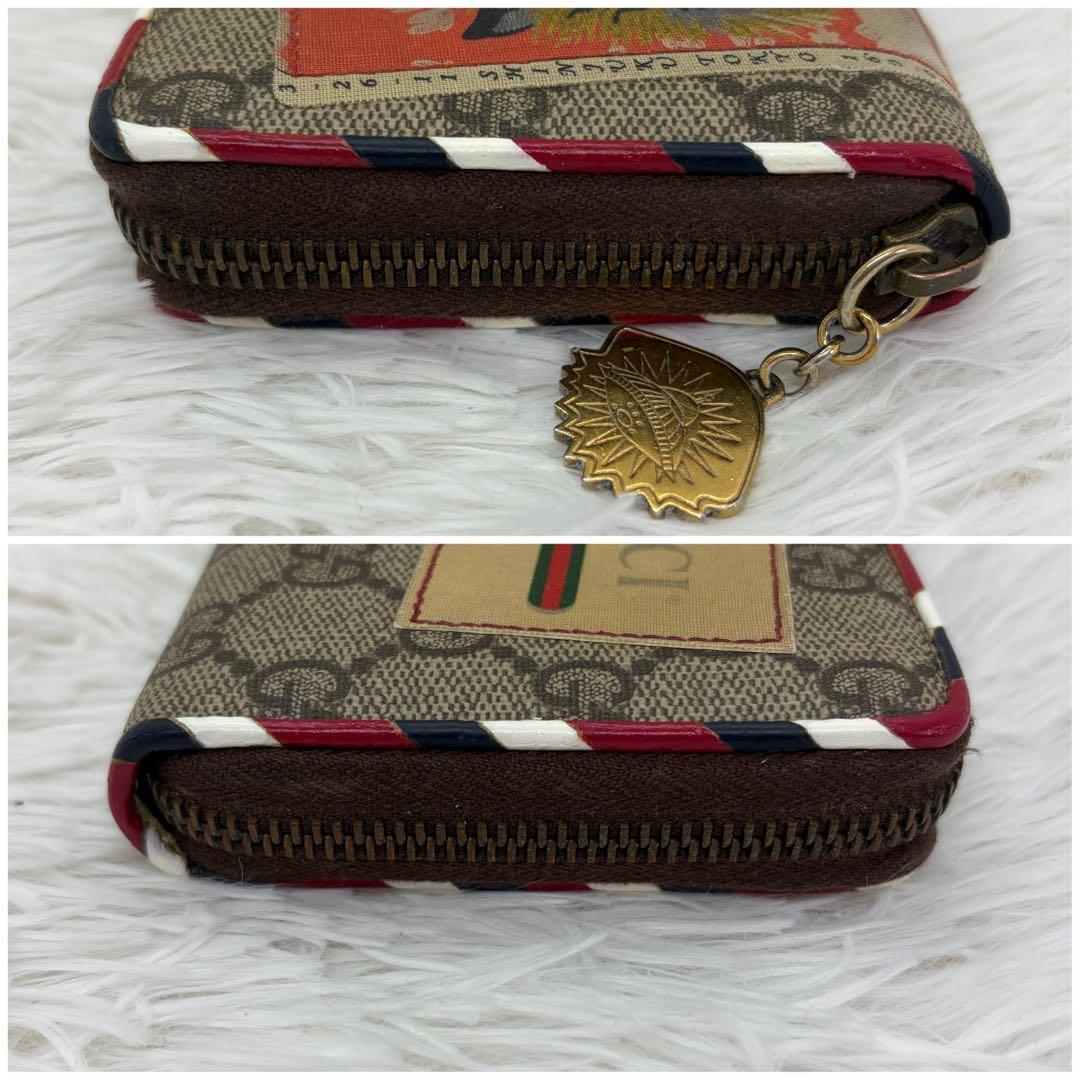 極美品✨グッチ 長財布 ラウンドファスナー ナイト クーリエ レザー 茶