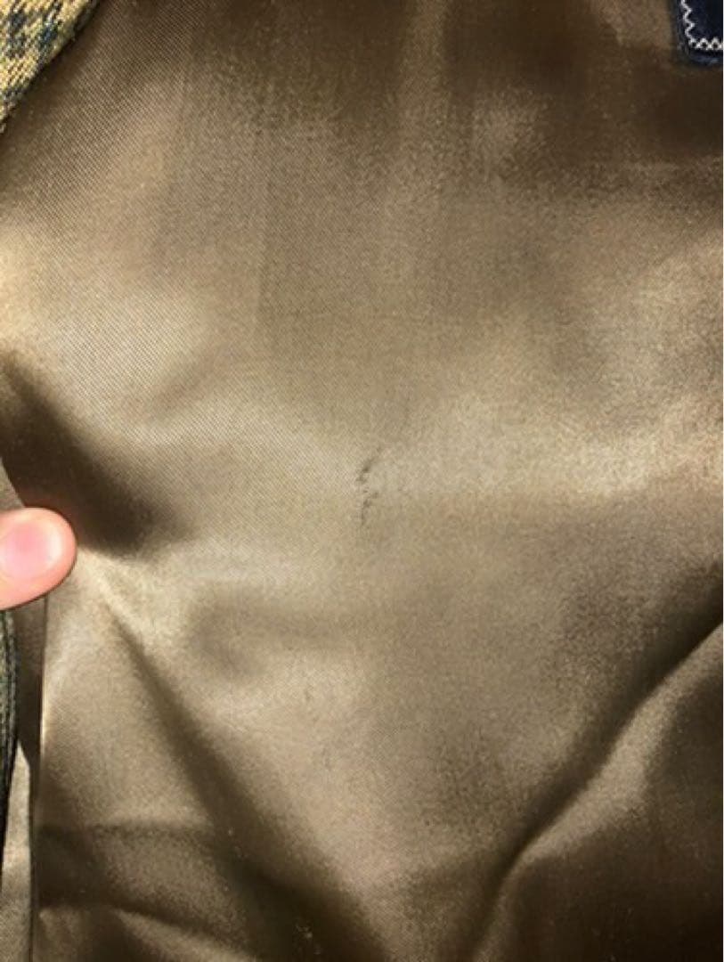 ヴィンテージ バーバリー 一枚袖 ウール ブラウンチェック ツィード