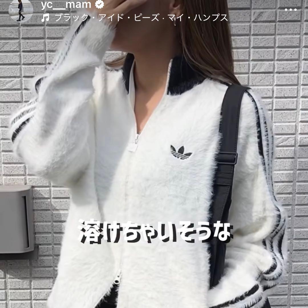 希少XS⭐️adidas フェイクモヘヤ クラシック トラックトップ 黒 ぴょ