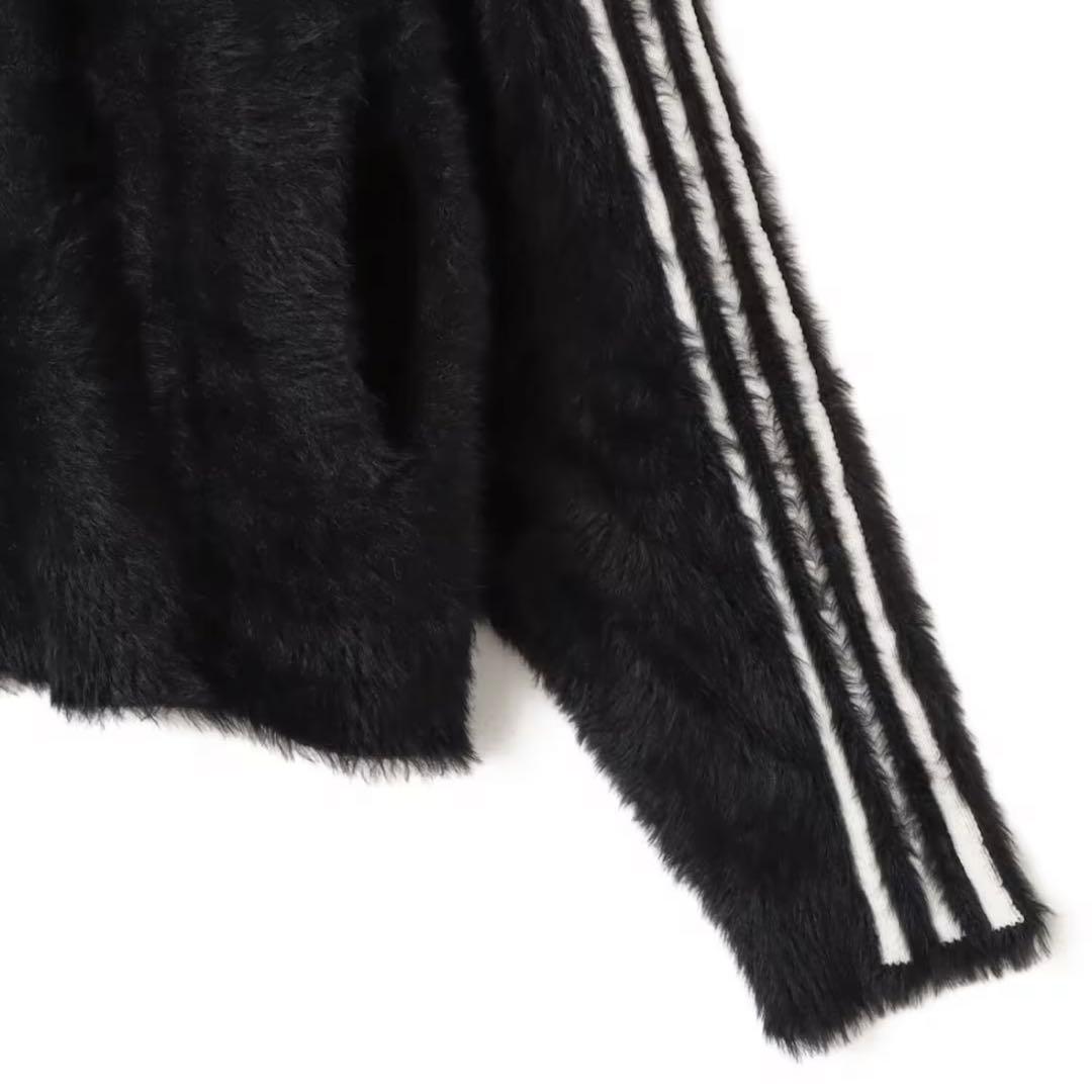 希少XS⭐️adidas フェイクモヘヤ クラシック トラックトップ 黒 ぴょ