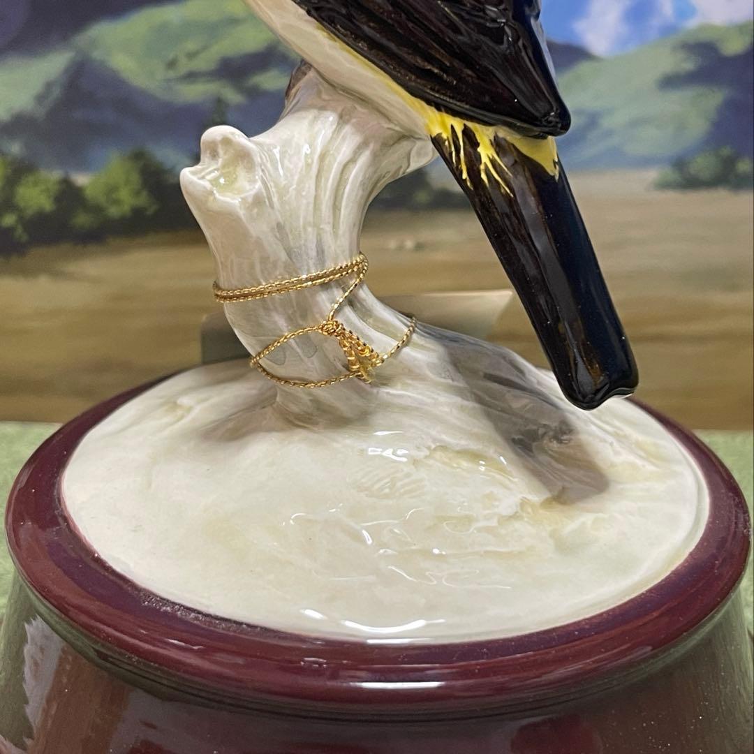 日本野鳥の会 監修キビタキ 陶器製 オルゴール 名曲 『愛のオルゴール』希少‼︎