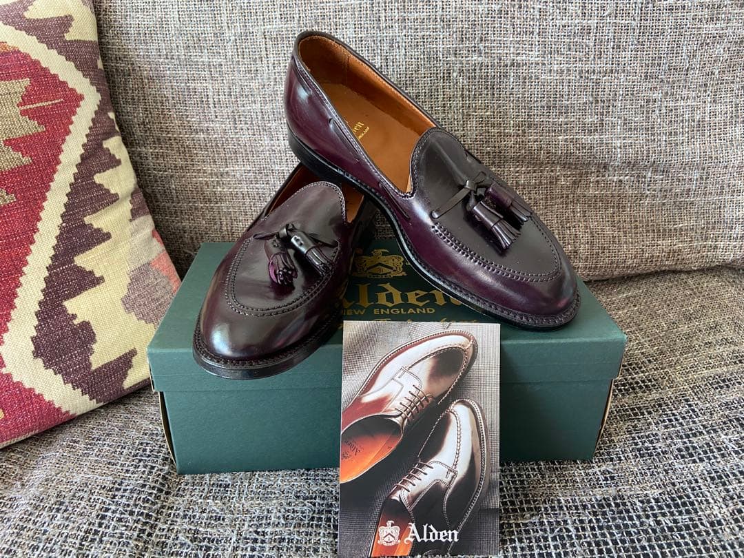 新品 未使用 Alden 563 タッセル ローファー コードバン バーガンディ