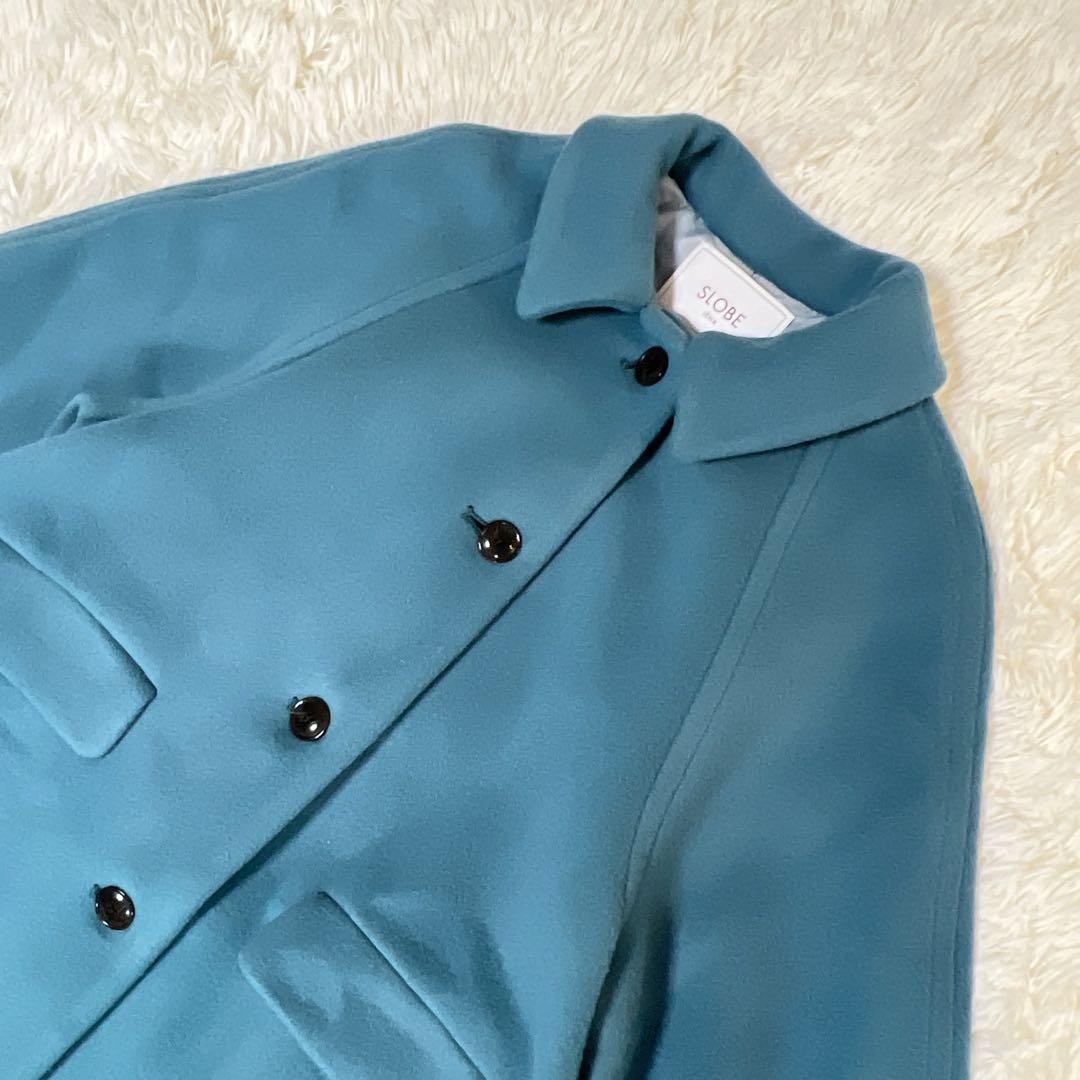 SLOBE IENA✨ 襟付きラグランAラインコート ブルー S - メルカリ