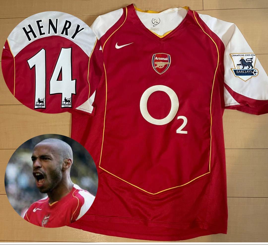 ナイキプレミアリーグアーセナル04サッカーホームユニフォーム赤白黄14アンリ 楽天市場】【限定1着！】アーセナル 04/05 ホーム ＃14 HENRY ティエリ