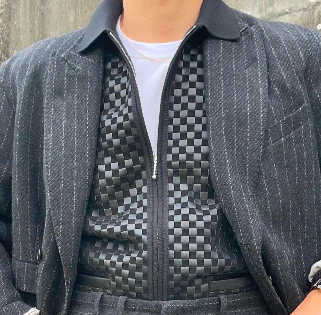 Supreme Woven Leather Zip Up Cardigan - メルカリ