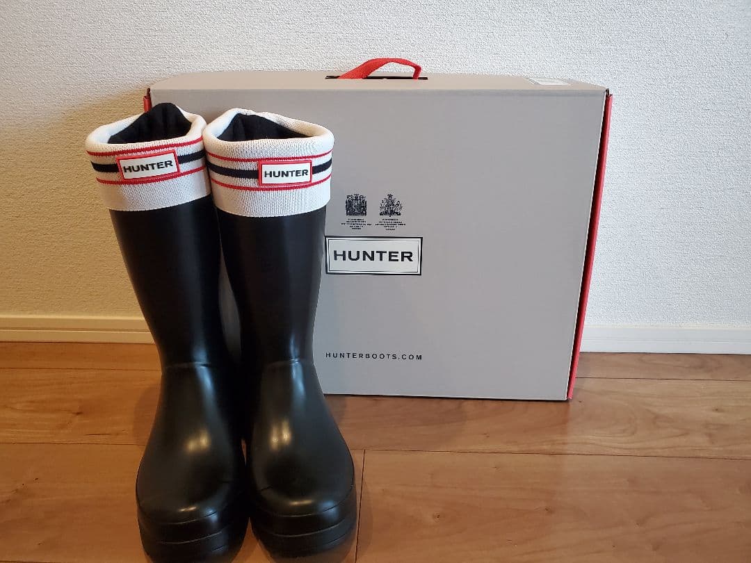 HUNTER ブラックラバーブーツ インナーソックス付き ハンター ブーツソックス インナーソックス ソックス 23 黒｜Yahoo