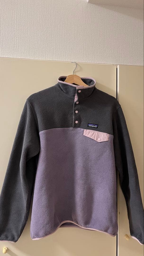18年製 patagonia シンチラスナップT グレー/ピンク/パープル M Used&Vintage】Patagonia パタゴニア シンチラ スナップT フリース