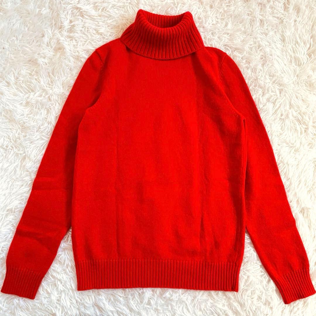 アニエスベー タートルネック ニット セーター カシミヤ100 M 赤