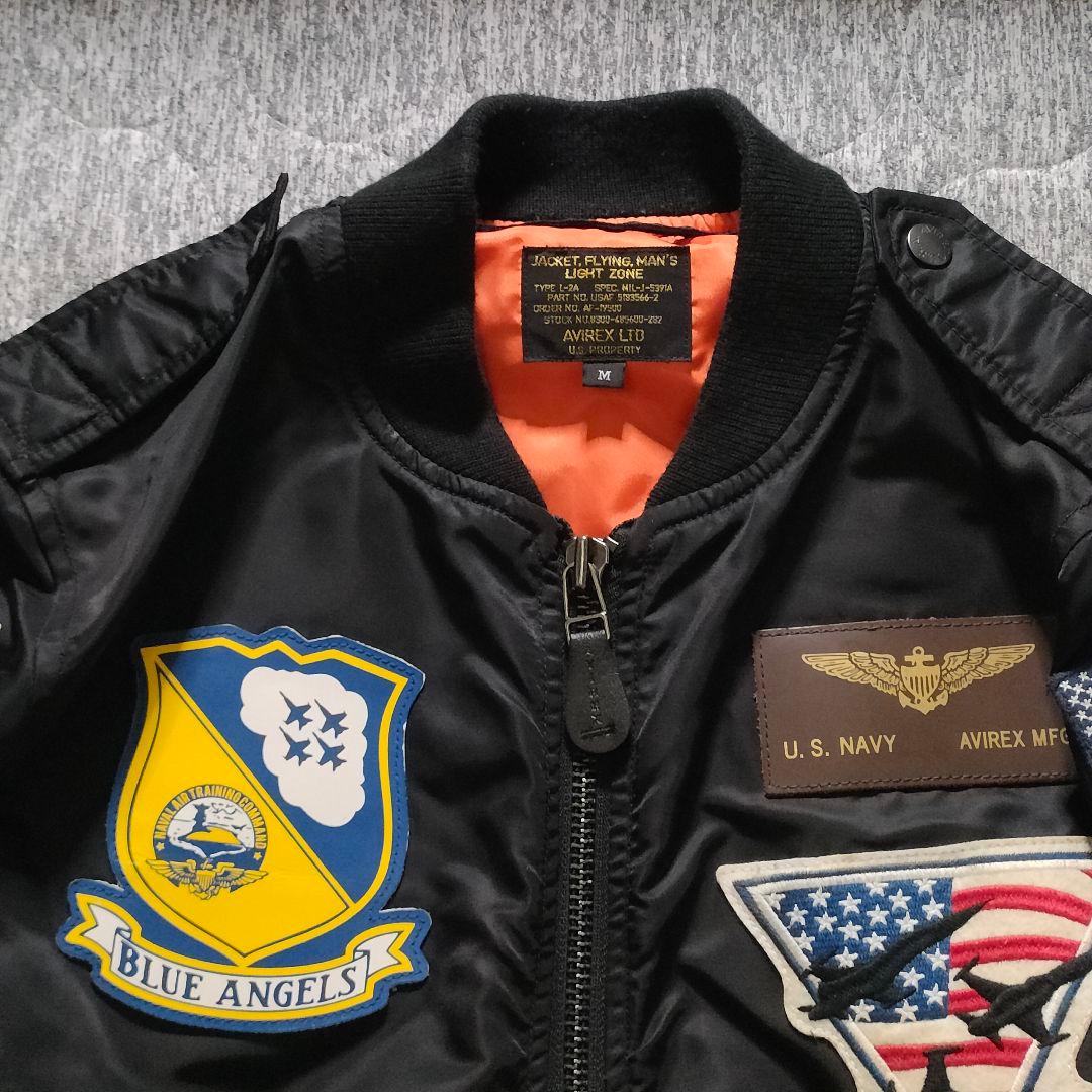 希少 アヴィレックス L-2A ワッペン フライトジャケット ブルー