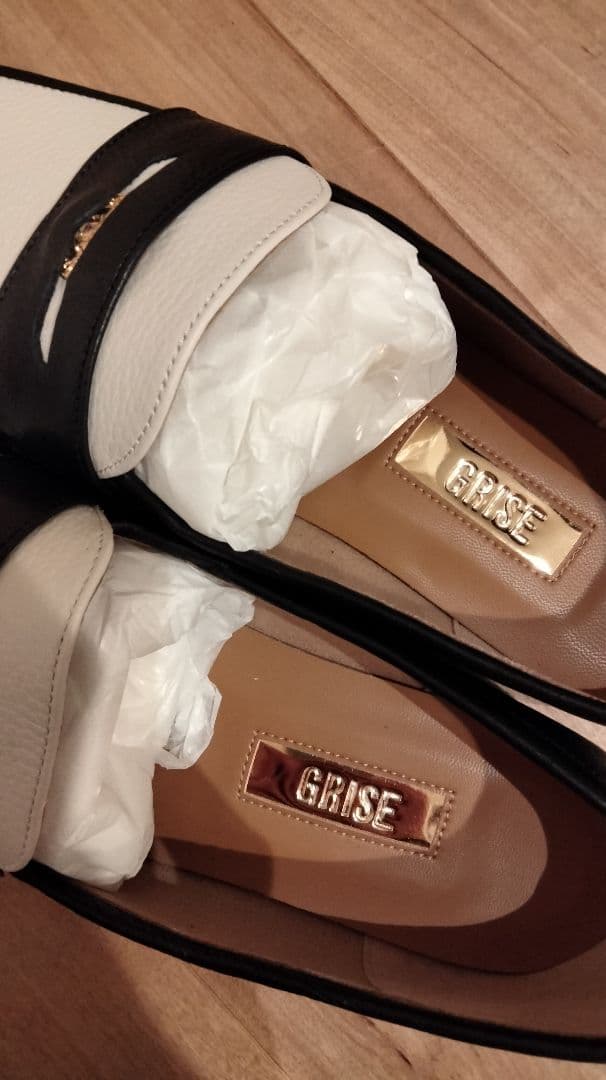 ルタロン　GRISE ローファー 24.5cm ホワイト/ブラック