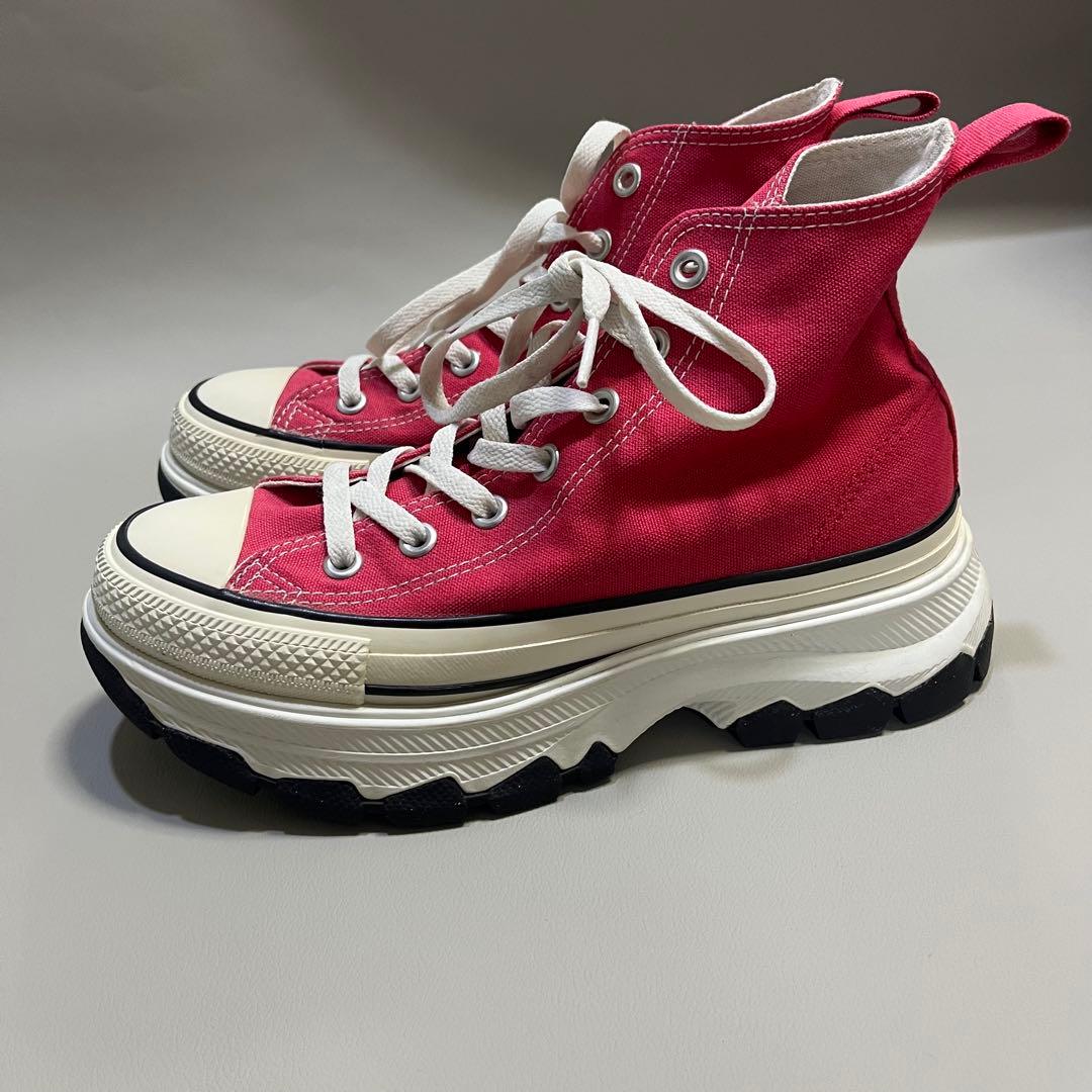 CONVERSE トレックウェーブ ハイカット レッド 24.5cm 厚底
